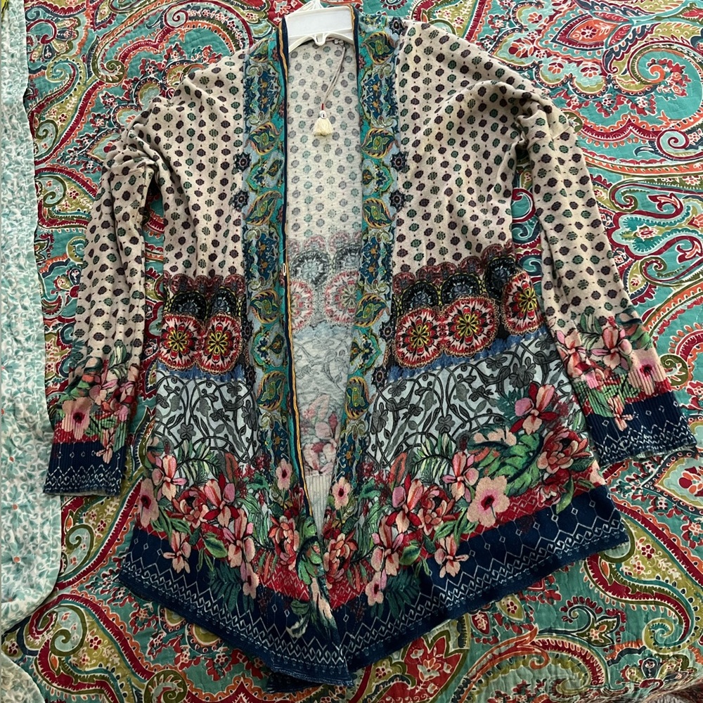 Johnny Was cardigan size medium